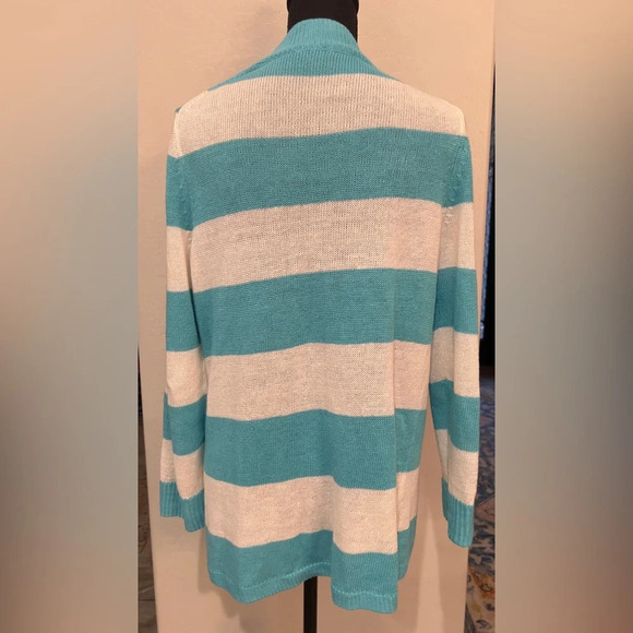 Talbots size Medium Petite linen cardigan sweater - Picture 6 of 8